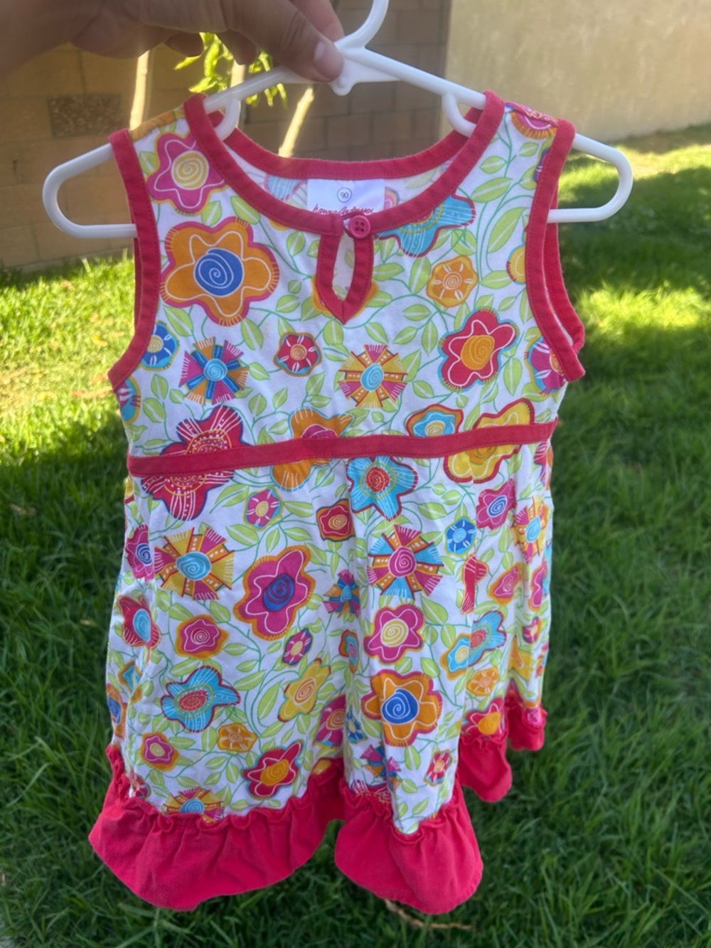 Hanna Andersson Floral Tank Dress in Pink, Yellow, Blue